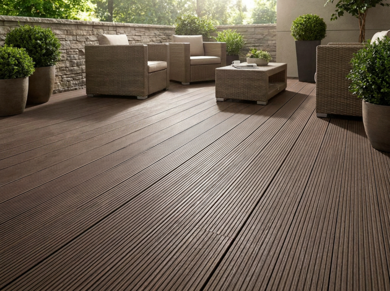 Rutschfeste WPC Dielen: Maximale Sicherheit und moderne Ästhetik für die eigene Terrasse (KI)